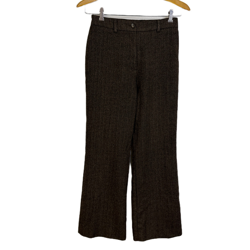Bernard Zins Wool Trouser Pants Womens 26x27.5in Striped Tailored France *Flaw